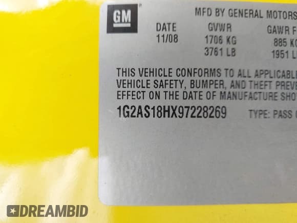 ✅ 2009 Pontiac G5 • VIN: 1G2AS18HX97228269 • Lot: 43058452. Wystawiony na IAAI z przebiegiem Nie podano. Bezpłatny archiwum sprzedaży aukcyjnych z USA i szczegółowy raport historii pojazdu na DreamBid. Zdjęcie 9.