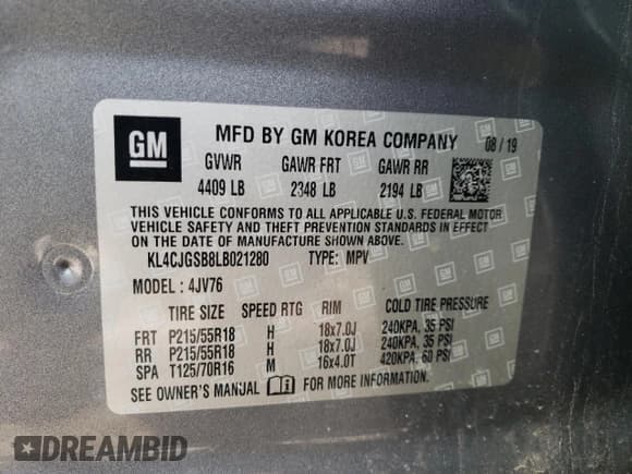 ✅ 2020 Buick Encore Essence • VIN: KL4CJGSB8LB021280 • Lot: 42108255. Listed on Copart with 37,573 mi. Free auction sales archive from the USA and detailed vehicle history report at DreamBid. Image 14.