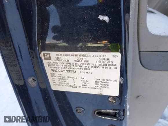 ✅ 2006 Chevrolet HHR LT • VIN: 3GNDA23P26S567483 • Lot: 41575817. Listed on IAAI with 184,777 mi. Free auction sales archive from the USA and detailed vehicle history report at DreamBid. Image 9.