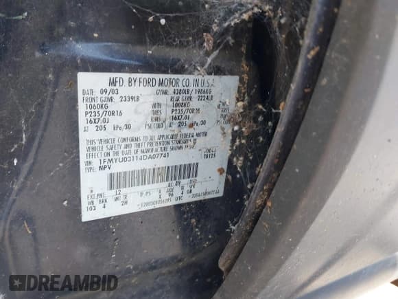 ✅ 2004 Ford Escape XLT • VIN: 1FMYU03114DA07741 • Lot: 42332830. Wystawiony na IAAI z przebiegiem 210 556 mil. Bezpłatny archiwum sprzedaży aukcyjnych z USA i szczegółowy raport historii pojazdu na DreamBid. Zdjęcie 9.