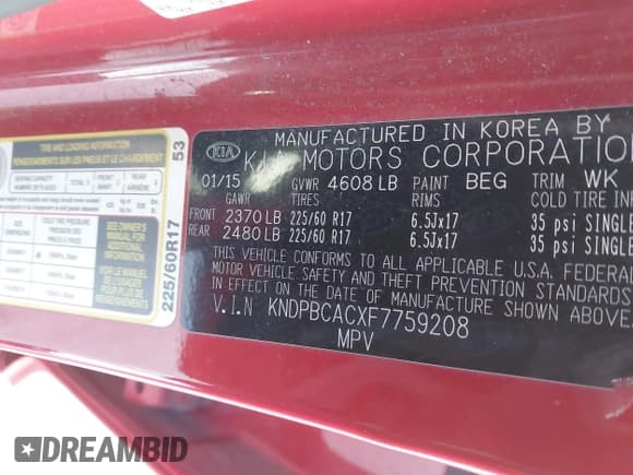 ✅ 2015 Kia Sportage LX • VIN: KNDPBCACXF7759208 • Lot: 43679406. Wystawiony na IAAI z przebiegiem 148 794 mil. Bezpłatny archiwum sprzedaży aukcyjnych z USA i szczegółowy raport historii pojazdu na DreamBid. Zdjęcie 9.