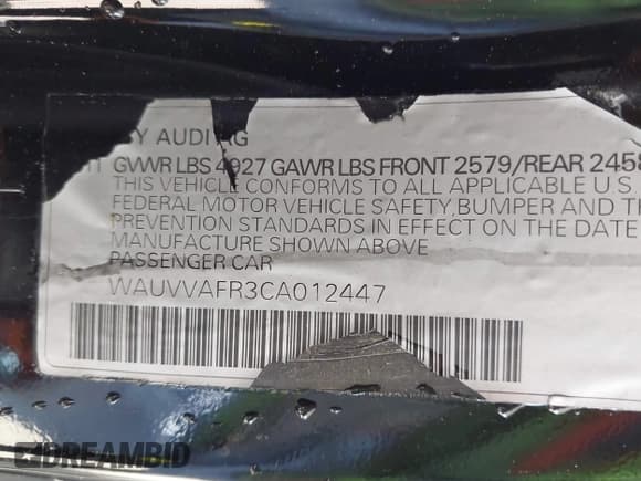 ✅ 2012 Audi S5 Prestige • VIN: WAUVVAFR3CA012447 • Лот: 41847641. Опубликован ранее на IAAI с пробегом 95 101 миль. Бесплатный доступ к архиву аукционных продаж из США и подробный отчёт об истории автомобиля на DreamBid. Изображение 9.