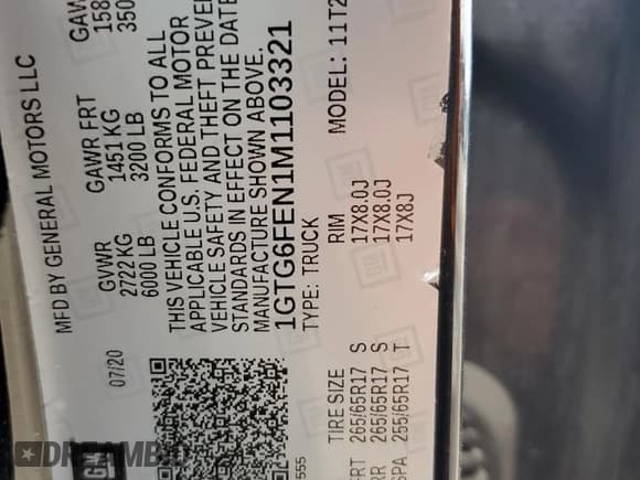 ✅ 2021 GMC Canyon 4WD AT4 • VIN: 1GTG6FEN1M1103321 • Lot: 62880185. Listed on Copart with 43,893 mi. Free auction sales archive from the USA and detailed vehicle history report at DreamBid. Image 13.