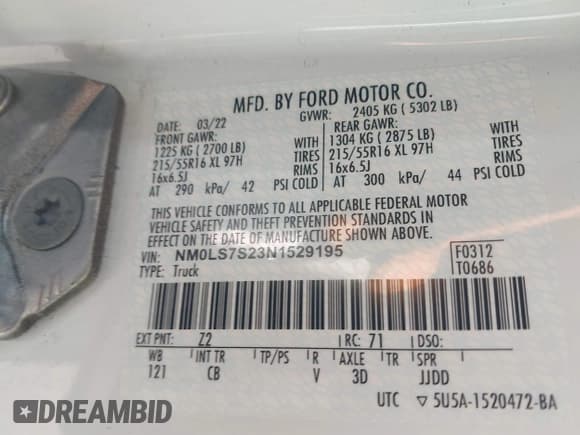 ✅ 2022 Ford Transit Connect XL • VIN: NM0LS7S23N1529195 • Lot: 43498198. Listed on IAAI with 67,668 mi. Free auction sales archive from the USA and detailed vehicle history report at DreamBid. Image 9.