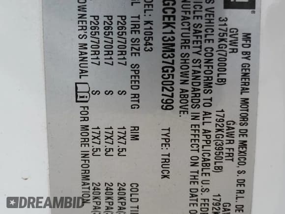 ✅ 2007 Chevrolet Silverado 1500 1LT • VIN: 3GCEK13M37G502799 • Lot: 87233434. Wystawiony na Copart z przebiegiem 210 654 mil. Bezpłatny archiwum sprzedaży aukcyjnych z USA i szczegółowy raport historii pojazdu na DreamBid. Zdjęcie 14.