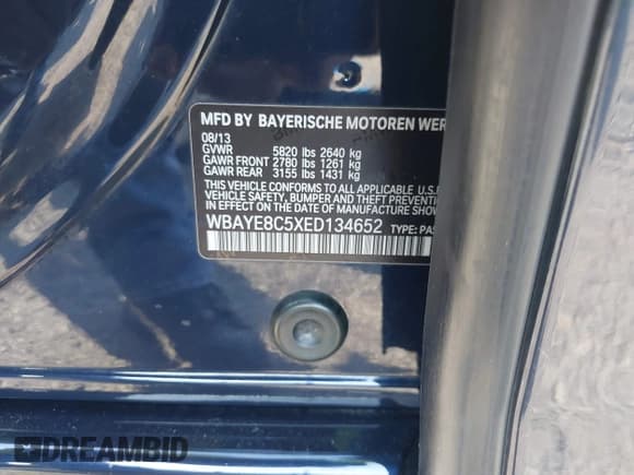 ✅ 2014 BMW 7 Series ALPINA B7 • VIN: WBAYE8C5XED134652 • Lot: 42713710. Wystawiony na IAAI z przebiegiem 81 956 mil. Bezpłatny archiwum sprzedaży aukcyjnych z USA i szczegółowy raport historii pojazdu na DreamBid. Zdjęcie 9.