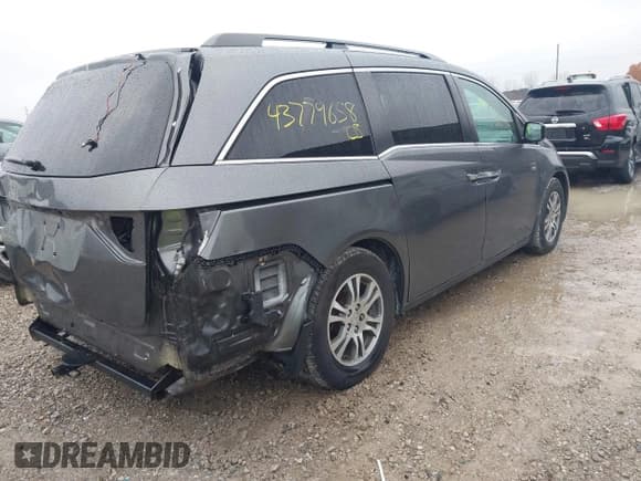 ✅ 2012 Honda Odyssey EX-L • VIN: 5FNRL5H63CB035402 • Lot: 43779658. Listed on IAAI with 170,420 mi. Free auction sales archive from the USA and detailed vehicle history report at DreamBid. Image 4.