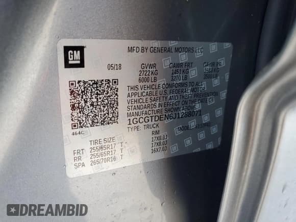 ✅ 2018 Chevrolet Colorado 4WD Z71 • VIN: 1GCGTDEN6J1288071 • Лот: 73642694. Опубликован ранее на Copart с пробегом Не указан. Бесплатный доступ к архиву аукционных продаж из США и подробный отчёт об истории автомобиля на DreamBid. Изображение 13.