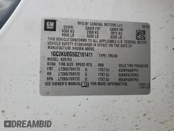 ✅ 2016 Chevrolet Silverado 2500HD Work Truck • VIN: 1GC2KUEG5GZ181411 • Лот: 86293455. Опубликован ранее на Copart с пробегом 66 769 миль. Бесплатный доступ к архиву аукционных продаж из США и подробный отчёт об истории автомобиля на DreamBid. Изображение 13.