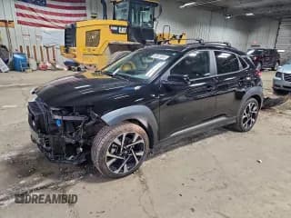 ✅ 2022 Hyundai Kona Limited • VIN: KM8K5CA34NU774249 • Лот: 92877695. Опубликован ранее на Copart с пробегом 23 058 миль. Бесплатный доступ к архиву аукционных продаж из США и подробный отчёт об истории автомобиля на DreamBid. Изображение 1.