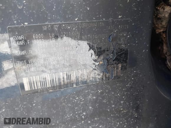 ✅ 2024 Subaru Ascent Limited • VIN: 4S4WMASD3R3435848 • Lot: 42644997. Listed on IAAI with 28 mi. Free auction sales archive from the USA and detailed vehicle history report at DreamBid. Image 9.