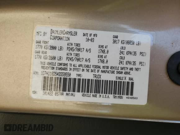 2004 Dodge 1500 SLT с VIN 1D7HU18D54S559550, выставлен на аукционе Copart как лот 74324224 с пробегом 160 473 миль миль и Списание • Salvage title. История ставок и продаж доступна на DreamBid. Изображение 12.