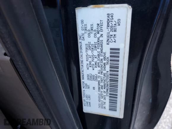 ✅ 2000 Toyota Tacoma • VIN: 5TEPM62NXYZ705074 • Lot: 88332705. Listed on Copart with 314,997 mi. Free auction sales archive from the USA and detailed vehicle history report at DreamBid. Image 12.