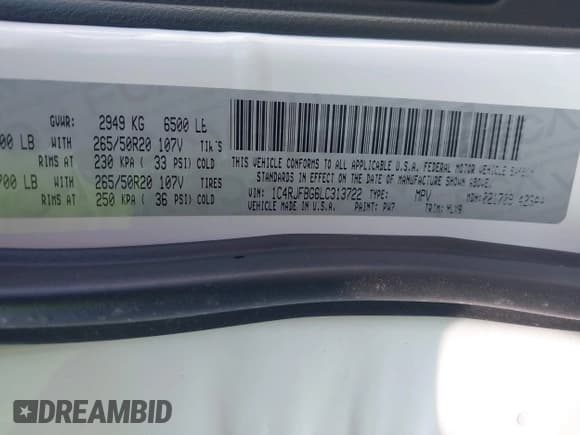 ✅ 2020 Jeep Grand Cherokee Limited • VIN: 1C4RJFBG6LC313722 • Lot: 42850417. Wystawiony na IAAI z przebiegiem 64 186 mil. Bezpłatny archiwum sprzedaży aukcyjnych z USA i szczegółowy raport historii pojazdu na DreamBid. Zdjęcie 9.