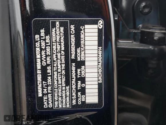 ✅ 2018 Infiniti QX30 Premium • VIN: SJKCH5CR4JA044914 • Lot: 87075744. Listed on Copart with 99,330 mi. Free auction sales archive from the USA and detailed vehicle history report at DreamBid. Image 13.