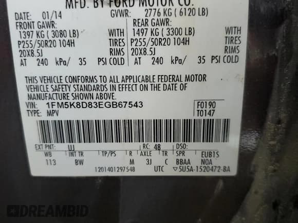 ✅ 2014 Ford Explorer XLT • VIN: 1FM5K8D83EGB67543 • Lot: 91007495. Listed on Copart with 205,567 mi. Free auction sales archive from the USA and detailed vehicle history report at DreamBid. Image 13.