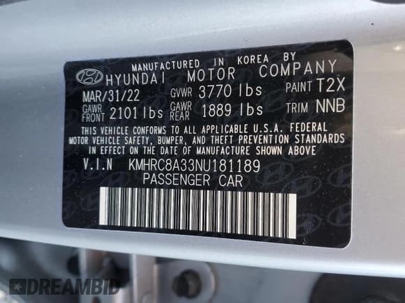 ✅ 2022 Hyundai Venue SEL • VIN: KMHRC8A33NU181189 • Lot: 49508585. Listed on Copart with 16,024 mi. Free auction sales archive from the USA and detailed vehicle history report at DreamBid. Image 13.