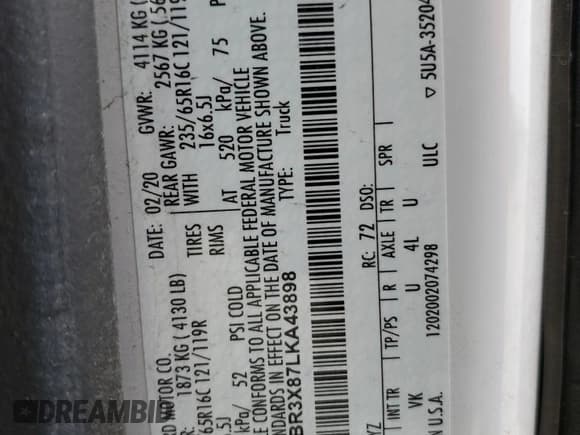 ✅ 2020 Ford Transit Cargo • VIN: 1FTBR3X87LKA43898 • Lot: 51171855. Listed on Copart with 130,210 mi. Free auction sales archive from the USA and detailed vehicle history report at DreamBid. Image 13.