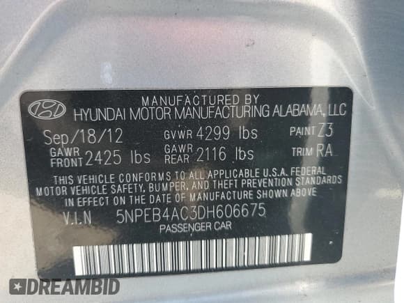 ✅ 2003 Hyundai Sonata GLS • VIN: 5NPEB4AC3DH606675 • Lot: 71525835. Listed on Copart with 116,624 mi. Free auction sales archive from the USA and detailed vehicle history report at DreamBid. Image 13.