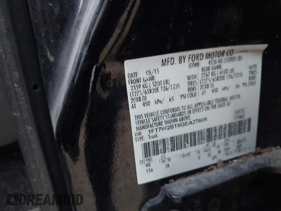 ✅ 2016 Ford F-250 Lariat • VIN: 1FT7W2BT6GEA27605 • Lot: 43457501. Listed on IAAI with 132,196 mi. Free auction sales archive from the USA and detailed vehicle history report at DreamBid. Image 9.