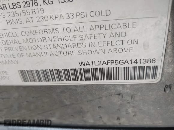 ✅ 2016 Audi Q5 Premium Plus • VIN: WA1L2AFP5GA141386 • Лот: 42076325. Опубликован ранее на IAAI с пробегом 85 808 миль. Бесплатный доступ к архиву аукционных продаж из США и подробный отчёт об истории автомобиля на DreamBid. Изображение 9.