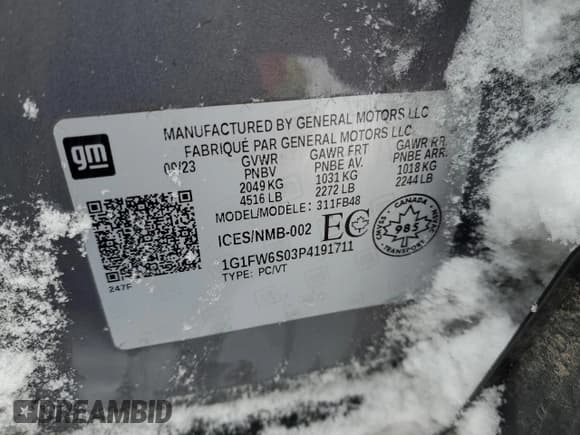 ✅ 2023 Chevrolet Bolt EV 1LT • VIN: 1G1FW6S03P4191711 • Lot: 44625375. Wystawiony na Copart z przebiegiem Nie podano. Bezpłatny archiwum sprzedaży aukcyjnych z USA i szczegółowy raport historii pojazdu na DreamBid. Zdjęcie 14.