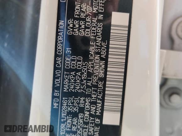 ✅ 2018 Volvo XC60 Inscription • VIN: YV4102RL1J1028461 • Лот: 93299885. Опубликован ранее на Copart с пробегом 148 644 миль. Бесплатный доступ к архиву аукционных продаж из США и подробный отчёт об истории автомобиля на DreamBid. Изображение 13.