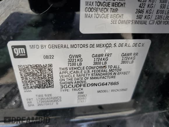 ✅ 2022 Chevrolet Silverado 1500 LT Trail Boss • VIN: 3GCUDFED9NG647665 • Lot: 60140105. Wystawiony na Copart z przebiegiem 72 604 mil. Bezpłatny archiwum sprzedaży aukcyjnych z USA i szczegółowy raport historii pojazdu na DreamBid. Zdjęcie 12.