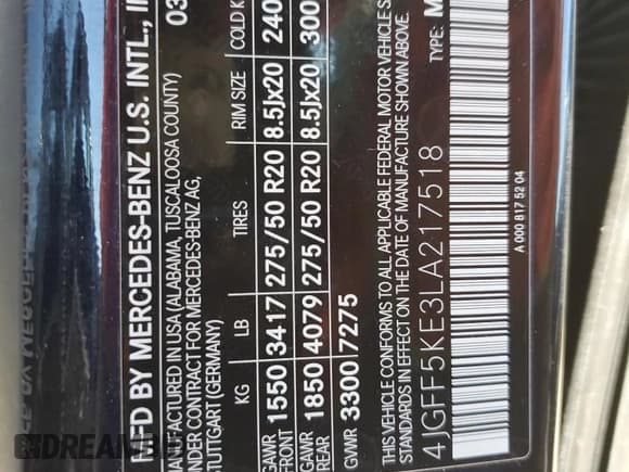 ✅ 2020 Mercedes-Benz GLS 450 • VIN: 4JGFF5KE3LA217518 • Lot: 89822075. Wystawiony na Copart z przebiegiem 49 673 mil. Bezpłatny archiwum sprzedaży aukcyjnych z USA i szczegółowy raport historii pojazdu na DreamBid. Zdjęcie 13.