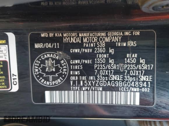 ✅ 2011 Hyundai Santa Fe GLS • VIN: 5XYZGDAG9BG048941 • Lot: 77490124. Wystawiony na Copart z przebiegiem 215 152 mil mil. Skorzystaj z bezpłatnego archiwum sprzedaży aukcyjnych z USA i zobacz szczegółowy raport historii pojazdu na DreamBid. Zdjęcie 13.