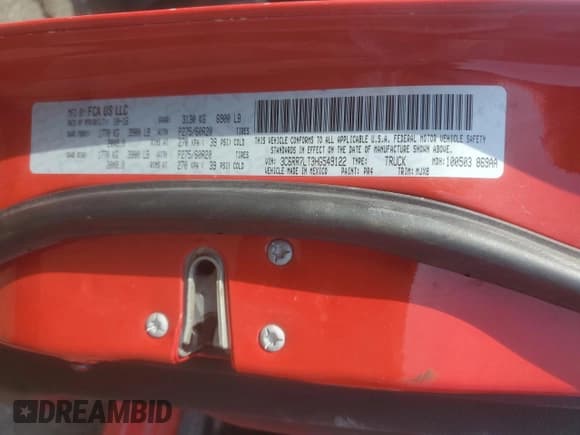 ✅ 2017 Ram 1500 Big Horn • VIN: 3C6RR7LT3HG549122 • Lot: 60829425. Listed on Copart with 154,225 mi. Free auction sales archive from the USA and detailed vehicle history report at DreamBid. Image 12.