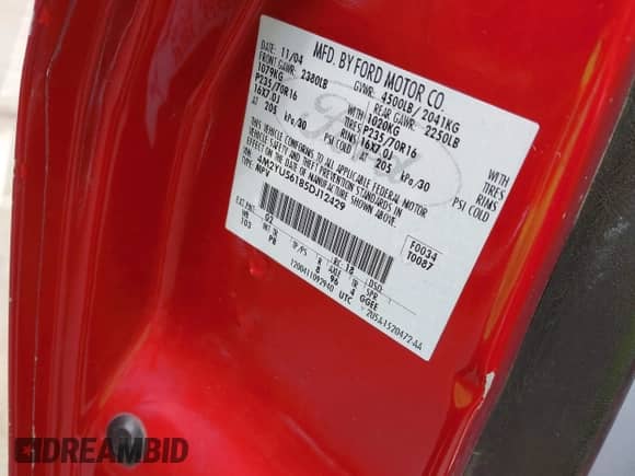 2005 Mercury Mariner Luxury с VIN 4M2YU56185DJ12429, выставлен на аукционе IAAI как лот 42130913 с пробегом 208 496 миль миль и . История ставок и продаж доступна на DreamBid. Изображение 9.