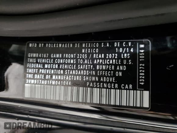 ✅ 2015 Volkswagen Golf TSI S • VIN: 3VW917AU1FM041044 • Лот: 70830055. Опубликован ранее на Copart с пробегом 36 653 миль. Бесплатный доступ к архиву аукционных продаж из США и подробный отчёт об истории автомобиля на DreamBid. Изображение 12.