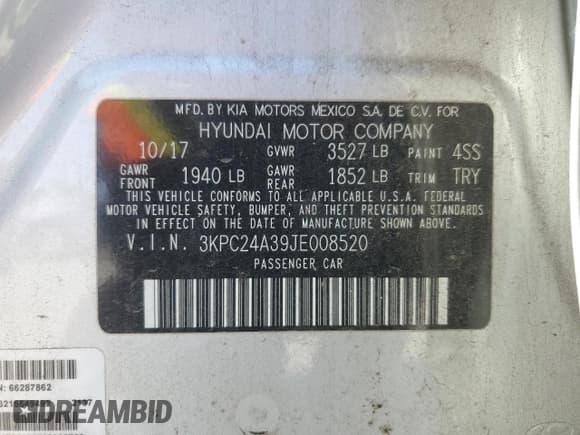 ✅ 2018 Hyundai Accent SE • VIN: 3KPC24A39JE008520 • Лот: 73932004. Опубликован ранее на Copart с пробегом 127 147 миль. Бесплатный доступ к архиву аукционных продаж из США и подробный отчёт об истории автомобиля на DreamBid. Изображение 14.