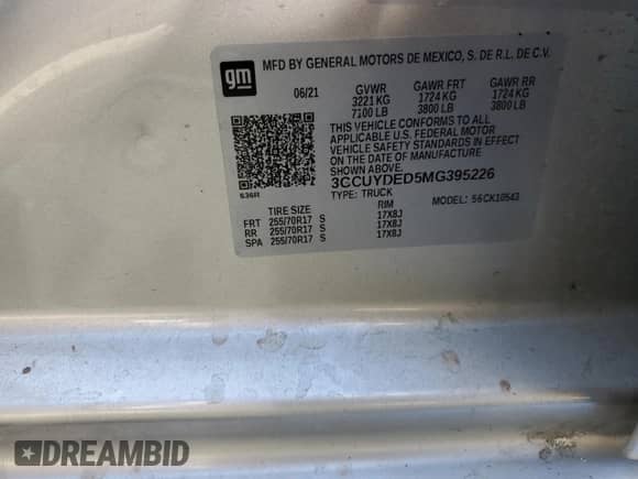 2021 Chevrolet Silverado 1500 LT z VIN 3GCUYDED5MG395226, wystawiony jako Copart lot #61405205 z przebiegiem 33 745 mil mil oraz Szkoda całkowita • Salvage title. Historia ofert i sprzedaży dostępna na DreamBid. Obrazek 12.