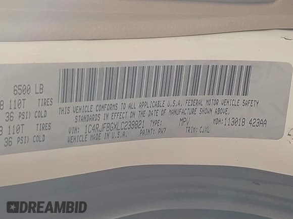 ✅ 2020 Jeep Grand Cherokee Limited • VIN: 1C4RJFBGXLC239821 • Лот: 41216680. Опубликован ранее на IAAI с пробегом 83 055 миль. Бесплатный доступ к архиву аукционных продаж из США и подробный отчёт об истории автомобиля на DreamBid. Изображение 9.