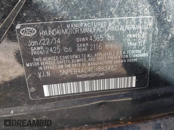 2014 Hyundai Sonata GLS с VIN 5NPEB4AC4EH883482, выставлен на аукционе IAAI как лот 43421597 с пробегом 178 397 миль миль и . История ставок и продаж доступна на DreamBid. Изображение 9.