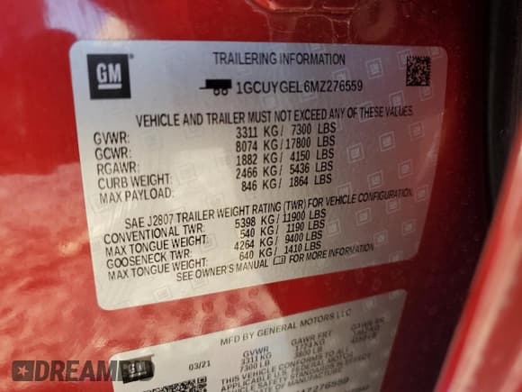 ✅ 2021 Chevrolet Silverado 1500 LTZ • VIN: 1GCUYGEL6MZ276559 • Lot: 76252924. Wystawiony na Copart z przebiegiem 16 154 mil. Bezpłatny archiwum sprzedaży aukcyjnych z USA i szczegółowy raport historii pojazdu na DreamBid. Zdjęcie 12.