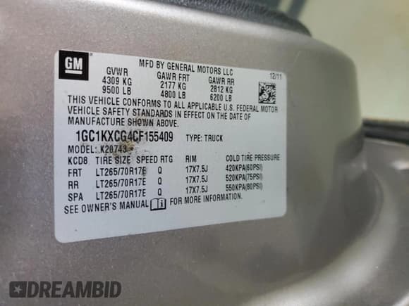 ✅ 2012 Chevrolet Silverado 2500HD LT • VIN: 1GC1KXCG4CF155409 • Лот: 65365905. Опубликован ранее на Copart с пробегом 171 201 миль. Бесплатный доступ к архиву аукционных продаж из США и подробный отчёт об истории автомобиля на DreamBid. Изображение 12.