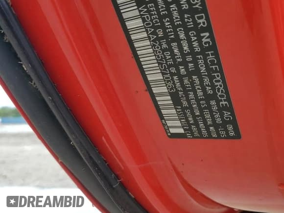 ✅ 2007 Porsche 911 Carrera • VIN: WP0AA29957S710363 • Lot: 73647294. Listed on Copart with Not provided. Free auction sales archive from the USA and detailed vehicle history report at DreamBid. Image 13.