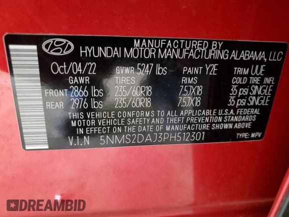 ✅ 2023 Hyundai Santa Fe SEL • VIN: 5NMS2DAJ3PH512301 • Lot: 49429914. Wystawiony na Copart z przebiegiem 13 358 mil. Bezpłatny archiwum sprzedaży aukcyjnych z USA i szczegółowy raport historii pojazdu na DreamBid. Zdjęcie 13.