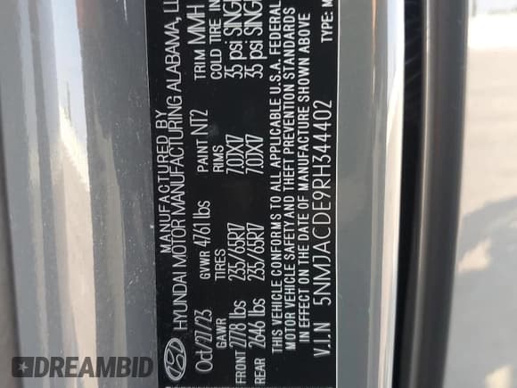 ✅ 2024 Hyundai Tucson SE • VIN: 5NMJACDE9RH344402 • Lot: 68820354. Wystawiony na Copart z przebiegiem 17 648 mil. Bezpłatny archiwum sprzedaży aukcyjnych z USA i szczegółowy raport historii pojazdu na DreamBid. Zdjęcie 15.