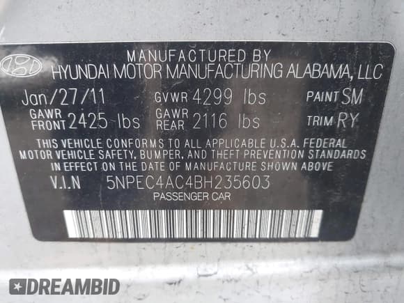 ✅ 2011 Hyundai Sonata Limited • VIN: 5NPEC4AC4BH235603 • Лот: 43550111. Опубликован ранее на IAAI с пробегом 198 119 миль. Бесплатный доступ к архиву аукционных продаж из США и подробный отчёт об истории автомобиля на DreamBid. Изображение 9.