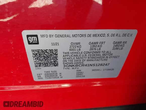 2022 Chevrolet Blazer LT z VIN 3GNKBCR41NS128247, wystawiony jako IAAI lot #43419742 z przebiegiem 73 263 mil mil oraz . Historia ofert i sprzedaży dostępna na DreamBid. Obrazek 9.