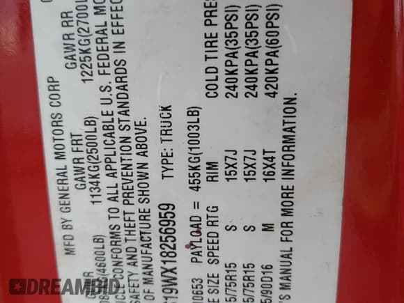 ✅ 2001 Chevrolet S-10 LS • VIN: 1GCCS19WX18256959 • Лот: 82774284. Опубликован ранее на Copart с пробегом 204 110 миль. Бесплатный доступ к архиву аукционных продаж из США и подробный отчёт об истории автомобиля на DreamBid. Изображение 14.