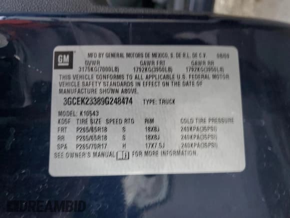 ✅ 2009 Chevrolet Silverado 1500 LT • VIN: 3GCEK23389G248474 • Lot: 70520434. Listed on Copart with 229,725 mi. Free auction sales archive from the USA and detailed vehicle history report at DreamBid. Image 12.