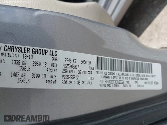 ✅ 2014 Chrysler Town & Country Touring L 30th Anniversary • VIN: 2C4RC1CG3ER189320 • Лот: 43046117. Опубликован ранее на IAAI с пробегом 221 675 миль. Бесплатный доступ к архиву аукционных продаж из США и подробный отчёт об истории автомобиля на DreamBid. Изображение 9.