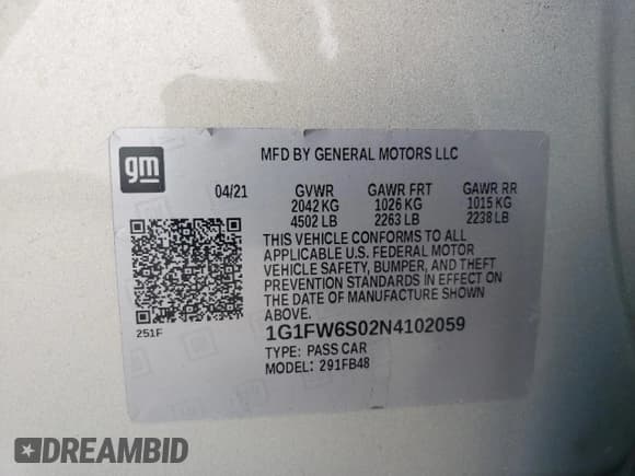 ✅ 2022 Chevrolet Bolt EV 1LT • VIN: 1G1FW6S02N4102059 • Lot: 54459794. Wystawiony na Copart z przebiegiem 71 681 mil. Bezpłatny archiwum sprzedaży aukcyjnych z USA i szczegółowy raport historii pojazdu na DreamBid. Zdjęcie 12.