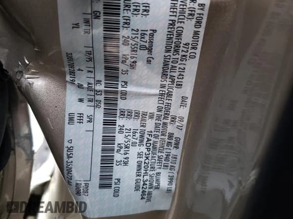 ✅ 2017 Ford Focus SE • VIN: 1FADP3K20HL342464 • Лот: 91398025. Опубликован ранее на Copart с пробегом 19 472 миль. Бесплатный доступ к архиву аукционных продаж из США и подробный отчёт об истории автомобиля на DreamBid. Изображение 13.