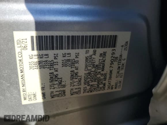 ✅ 2021 Nissan Rogue SV • VIN: 5N1AT3BA6MC790293 • Лот: 86880175. Опубликован ранее на Copart с пробегом 88 409 миль. Бесплатный доступ к архиву аукционных продаж из США и подробный отчёт об истории автомобиля на DreamBid. Изображение 14.